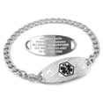 thumbnail image 1 of MedicEngraved Stainless Steel Custom Medical Alert Bracelet - 5mm Curb Link, 1 of 8