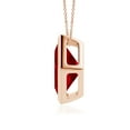 thumbnail image 2 of ANGARA Bezel-Set Square Lab Grown 3.75 Ct Ruby Solitaire Pendant for Women in 14K Rose Gold (Size-9mm) | July Birthstone, Birthday, Anniversary, Jewelry Gift for Women | Lab-Grown Ruby Necklace, 2 of 8