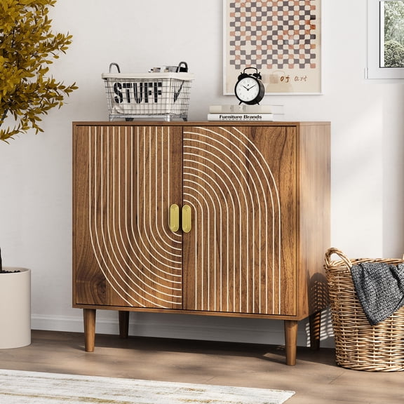 Brown Wood, Waterproof & Labeled Components / Modern Bedroom Accent Cabinet