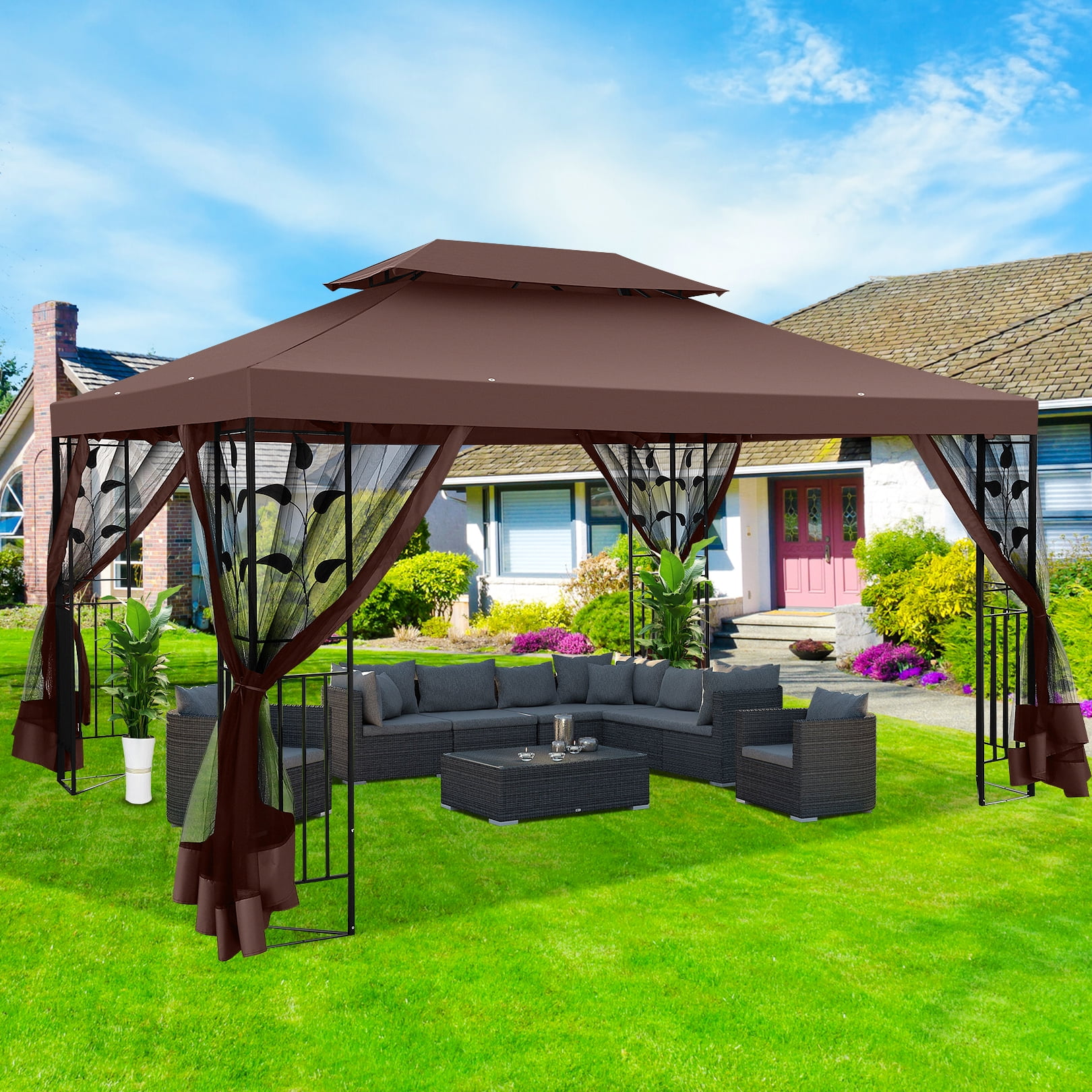 SANOPY 10'x13.3' Metal Patio Gazebo, Outdoor Canopy with