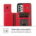 thumbnail image 6 of Basic Case for Samsung Galaxy A73 with Card Holder & Kickstand, Minimalist Luxury PU Leather Magnetic Closure Protective Wallet Case Cover for Samsung Galaxy A73 Gules-SK, 6 of 14
