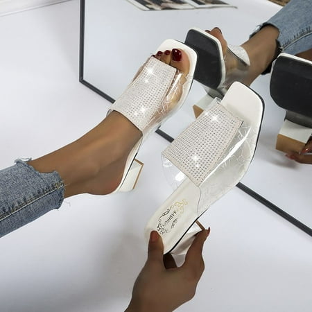 

Fashion Women Summer Slip-On Beach Square Heel Open Toe Breathable Sandals Shoes Note Please Buy One Or Two Sizes Larger