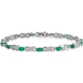 thumbnail image 3 of 14K White Gold Diamond And Emerald Infinity Bracelet (7.25 X 3) Made In India bm4485-em-015-wa, 3 of 5