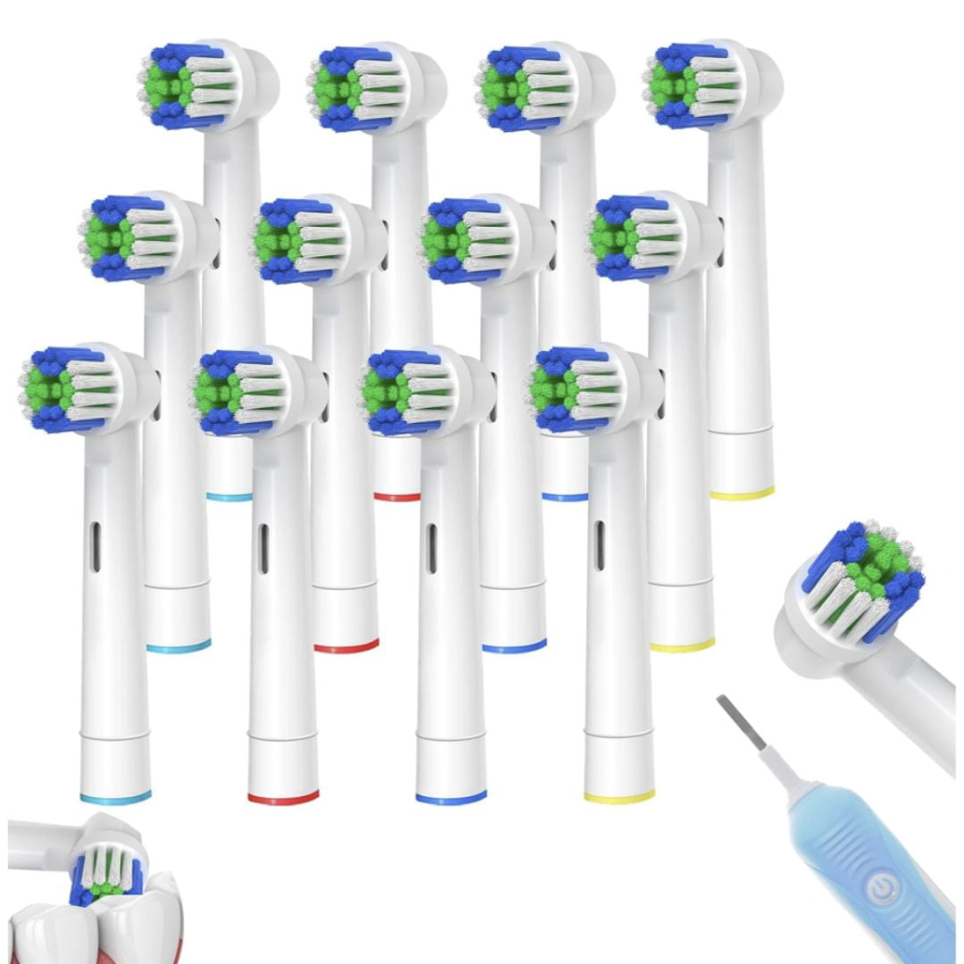 LANDSING PRO Compact Replacement Toothbrush Heads, Soft Bristles, Compatible with Standard Rotary Electric Toothbrush Handles, 12 Pack