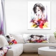 thumbnail image 1 of Beautiful Woman with Black Hair - Abstract Portrait Canvas Print, 1 of 3