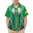 thumbnail image 6 of LEKWK Boys St. Patrick's Day Shirt Faux Tuxedo Tassel Graphic Short Sleeve Button Down Top Novelty Irish Costume, 6 of 9