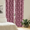 thumbnail image 2 of Ambesonne Flowers Window Curtains, Abstract RetroFlora Petals, Each 28" W x 63" L, Dark Magenta Pale Pink, 2 of 4