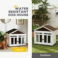 thumbnail image 3 of PawHut 40"L Dog House Outdoor Indoor, Wooden Dog Kennel for Small, Medium, Large Dogs, with Air Vents & Elevated Removable Floor, Magnetic Doors, 3 of 9