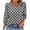 Gray, variant on Staron Women's Polka Dot Print Blouse Round Neck Button 3/4 Sleeve Casual Fashion Top Shirt, Brown S