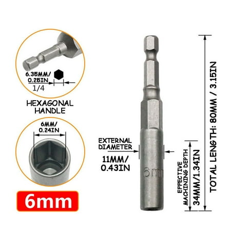 

Yedhsi Electric Drill Sleeve Wind Batch Sleeve Head Deepened Inner Hexagonal Electric Screwdriver Batch Head Nut Wrench