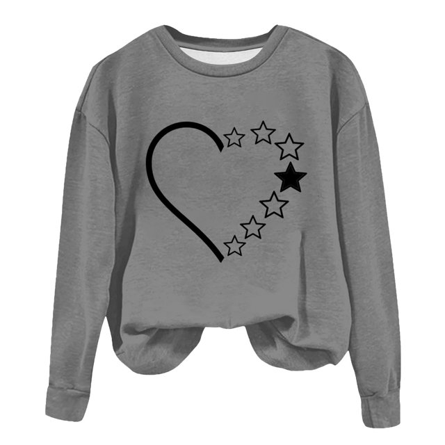Birdeem Mode Femmes T-Shirt à Manches Longues Col Rond Imprimé Chandail en Molleton Blouse Tops