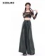 thumbnail image 3 of Pantalones vaqueros holgados informales Y2K de pierna ancha y estilo grunge para mujer, estilo retro americano, de cintura alta, de gran tamaño, 3 of 6