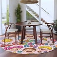 thumbnail image 3 of Children's Day Round Area Rug 5Ft Washable Circle Rugs for Living Room Bedroom, Cartoon Cute Watercolor Truck Flower Pink Non-Slip Carpet Floor Mats Indoor Outdoor Carpet Runner Aesthetic Home Decor, 3 of 8