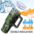 thumbnail image 5 of 40oz Tumbler with Handle and Straw, Vacuum Insulated Stainless Steel Travel Mug, Fits Car Cup Holder, Camo Print, 5 of 6