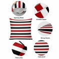 thumbnail image 6 of Throw Pillow Covers, Red Black Stripe 16x16 Pillow Covers for Couch/Sofa/Bed, Farmhouse Watercolor Modern Geometric Decorative Square Linen Cushion Pillowcase for Home Decor, 6 of 9