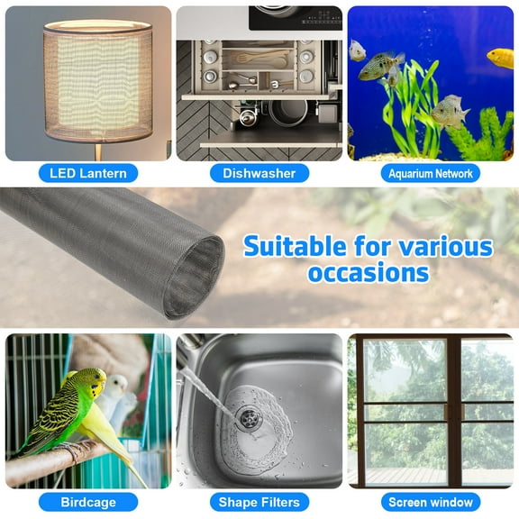 UNOMOR Industrial Use Wire Mesh Silver Stainless Steel 1 Roll 23.6X11.8X0.08In