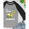 thumbnail image 6 of Tstars Boys Unisex I'm Digging Shamrocks Kids St Patricks Day Shamrock Shirts Gift for Boys Irish Shirt Pride Proud Irish 3-4 Sleeve Baseball Jersey Toddler Shirt, 6 of 6
