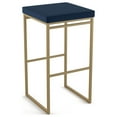 thumbnail image 1 of Amisco Easy 26 in. Counter Stool - Blue Polyurethane / Golden Metal, 1 of 8