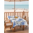 thumbnail image 2 of Outdoor Tablecloth with Umbrella Hole for Patio/Picnic/Party/Camping, Blue Spring Floral Waterproof Table Cloth Rectangle Table Cover Washable, Elegant Flowers Summer Botanical (52"x 70"), 2 of 8