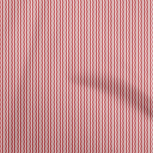 oneOone Tissu en Coton Rouge Cambrique Zig Zag & Robe Tissu Imprimé Tissu au Mètre 56 Pouces de Large