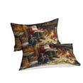thumbnail image 2 of Festival Bedding Set Reading Santa Claus Puppy Printed Duvet Cover Set Kids Adult Christmas Bed Gift,California King (98"x104"), 2 of 5