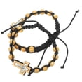 thumbnail image 4 of 2 pulseras de cuentas, pulsera de rosario para hombre, pulsera con colgante de cruz, joyería de moda., 4 of 7