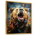 thumbnail image 2 of Designart "Expressionist Grizzly Bear Energy I" Animals Bear Floater Framed Wall Art Prints, 2 of 5