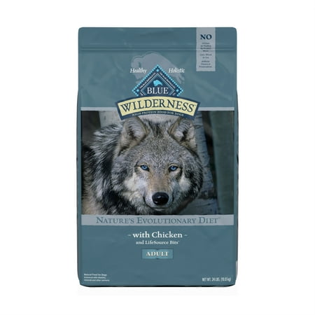 Blue Buffalo Wilderness High Protein Chicken Dry Dog Food for Adult Dogs, Grain-Free, 24 lb. Bag