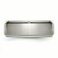 thumbnail image 4 of Primal Steel Titanium Ridged Edge 8mm Brushed and Polished Band, 4 of 11