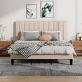 thumbnail image 6 of Soscana Bed Frame with Upholstered Headboard, King Size Platform Bed Frame with Adjustable Headboard & Adjustable Feet & Wooden Slats Support,Easy Assembly,Non-Slip Without Noise, 6 of 9