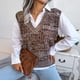 thumbnail image 5 of Chaleco de Suéter Para Mujer, Camiseta Sin Mangas Con Cuello en V, Suéter de Punto Multicolor, Moda Informal, Chaqueta Sin Mangas, Abrigo, Tops Odeerbi  ODB152901, 5 of 8