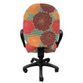thumbnail image 3 of Floral Office Chair Slipcover, Vintage Inspired Carnation and Calendula Bouquets Perennial Plants Blooms, Protective Stretch Decorative Fabric Cover, Standard Size, Burnt Orange and Red, by Ambesonne, 3 of 5