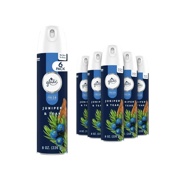 Ambientador de habitación Glade con aroma a enebro y teca, 240 ml x 6