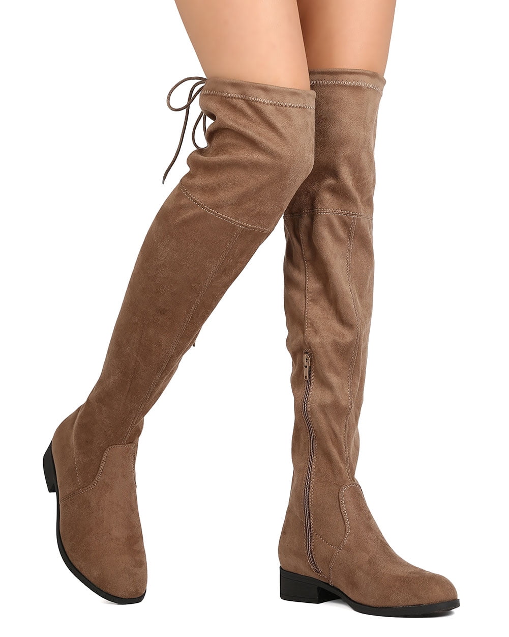 Suede Elastic Over-the-Knee High Heel Riding Boots Women