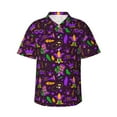 thumbnail image 2 of Picia Mardi Gra2 Gentle Cotton Regular Fit Short Sleeve Casual Hawaiian Shirt for Men-Large, 2 of 9