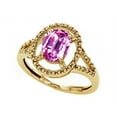 thumbnail image 2 of Tommaso Design� Oval 8x6mm Created Pink Sapphire Ring, 2 of 9