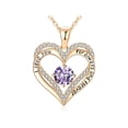 thumbnail image 1 of Piedra de Nacimiento de Febrero, Collar de Oro Rosa de 18K, Regalo de Joyería de Cumpleaños para Mujer, Novia, Hija, Regalo de Cumpleaños para Esposa, Regalo Del Día de San Valentín, 1 of 5