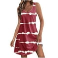 thumbnail image 1 of Penkiiy Robe d'Été Décontractée pour Femmes avec Poches Robe de Plage Bohème d'Été Robe T-Shirts Florale Robe Débardeur Ample Col en V 2TG Rouge, 1 of 6