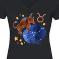 thumbnail image 4 of Inktastic Taurus Constellation Zodiac Sign Illustration Women's V-Neck T-Shirt, 4 of 5