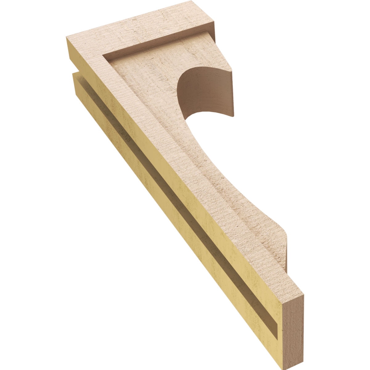 4"W x 8"D x 24"H Thin Emerson Rough Cedar Woodgrain TimberThane Corbel, Primed Tan