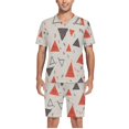 thumbnail image 5 of joogoo Men's Pajama Set Abstract Geometrical Art Print V-Neck Pj Shorts Set 2 Piece Loungewear Sleepwear XL, 5 of 7