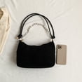 thumbnail image 3 of Bolso de axila de moda para mujer, bolsos de mano de pana, cremallera suave para regalo (negro) Likrtyny Para Estrenar, 3 of 9