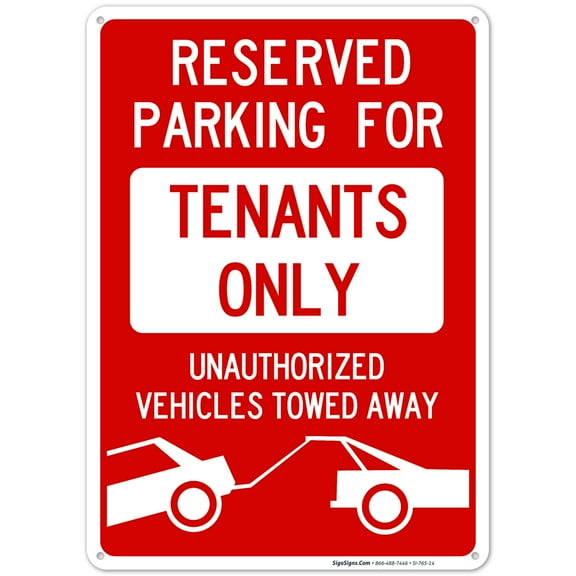 Reserved Parking Sign, Tenants Parking Only Sign, No Parking,
