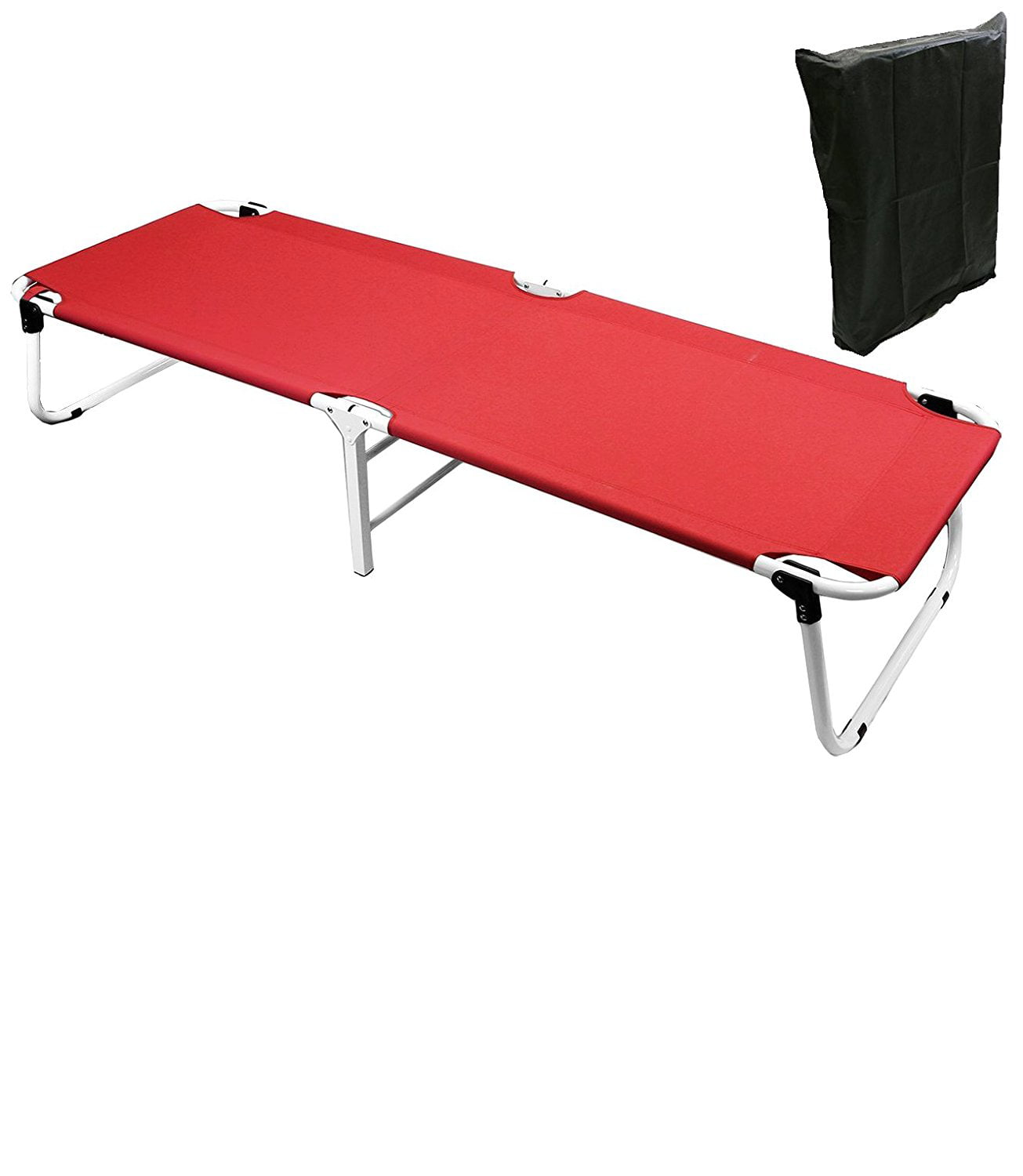 Magshion Portable Military Fold Up Camping Bed Cot Plus Free Storage Bag Red