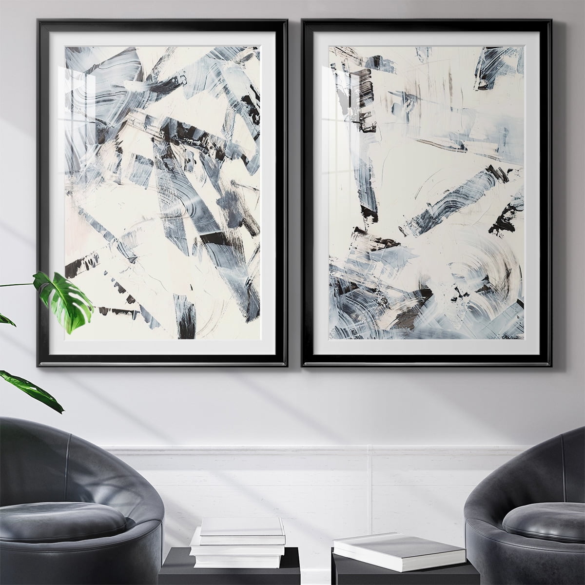 Wexford Home Fractured Ice I Premium Framed Print, 26.5" x 36.5" - Ready to Hang, Black (Set of 2)