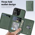 thumbnail image 6 of ShellTech 2 in 1 Wallet Case for iPhone 16 Plus Case[Compatible with Magsafe]Card Slot Holder Leather Detachable Magnetic Kickstand Shockproof Slim Phone Cover,Green, 6 of 11