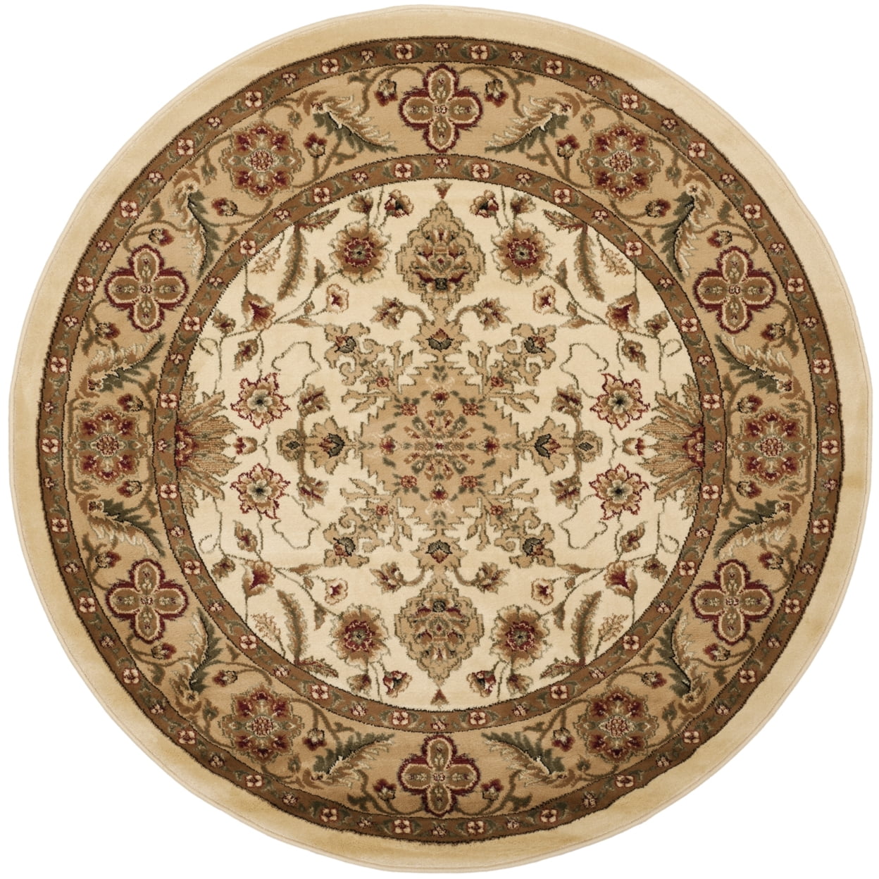 SAFAVIEH Lyndhurst Nadia Floral Border Runner Rug, Ivory/Tan, 2'3" x 16'