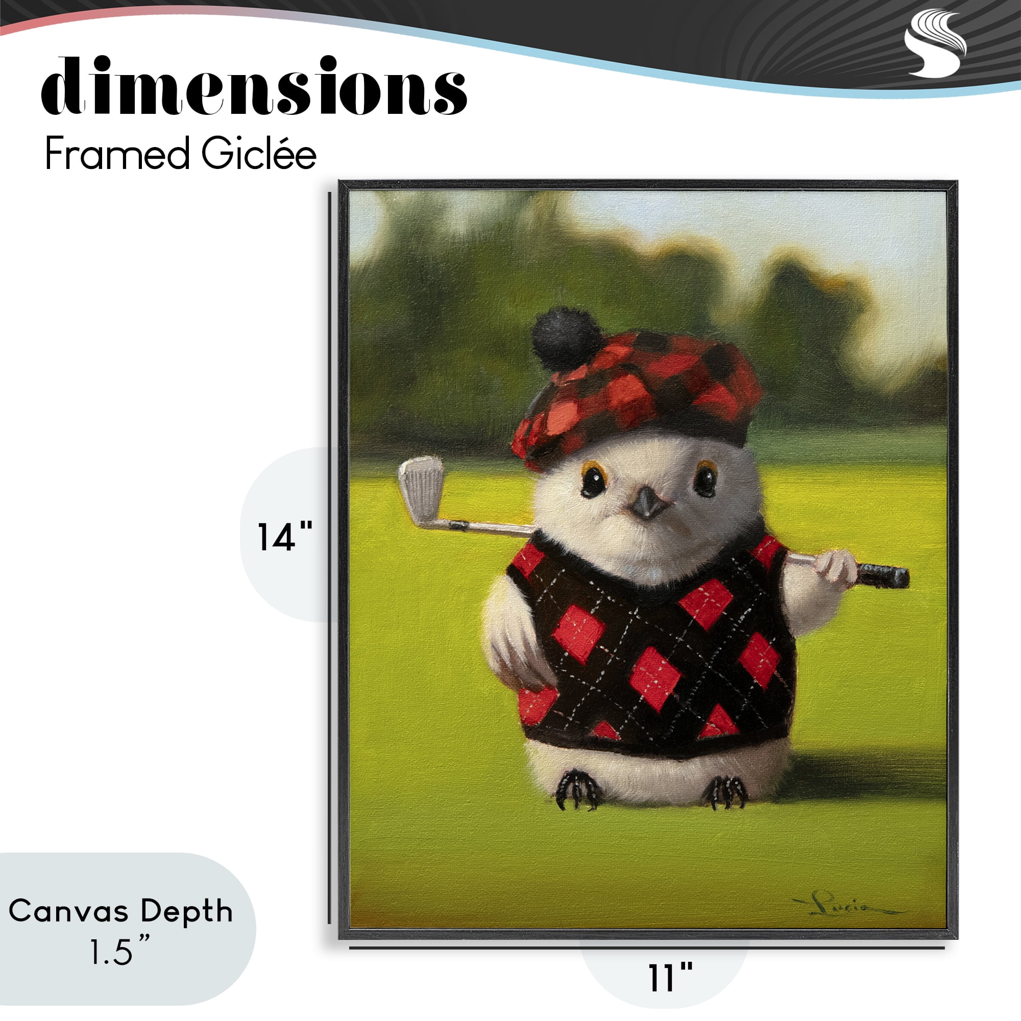Stupell Industries Birdie Golf Swing Black Framed Giclee Art, design by Lucia Heffernan