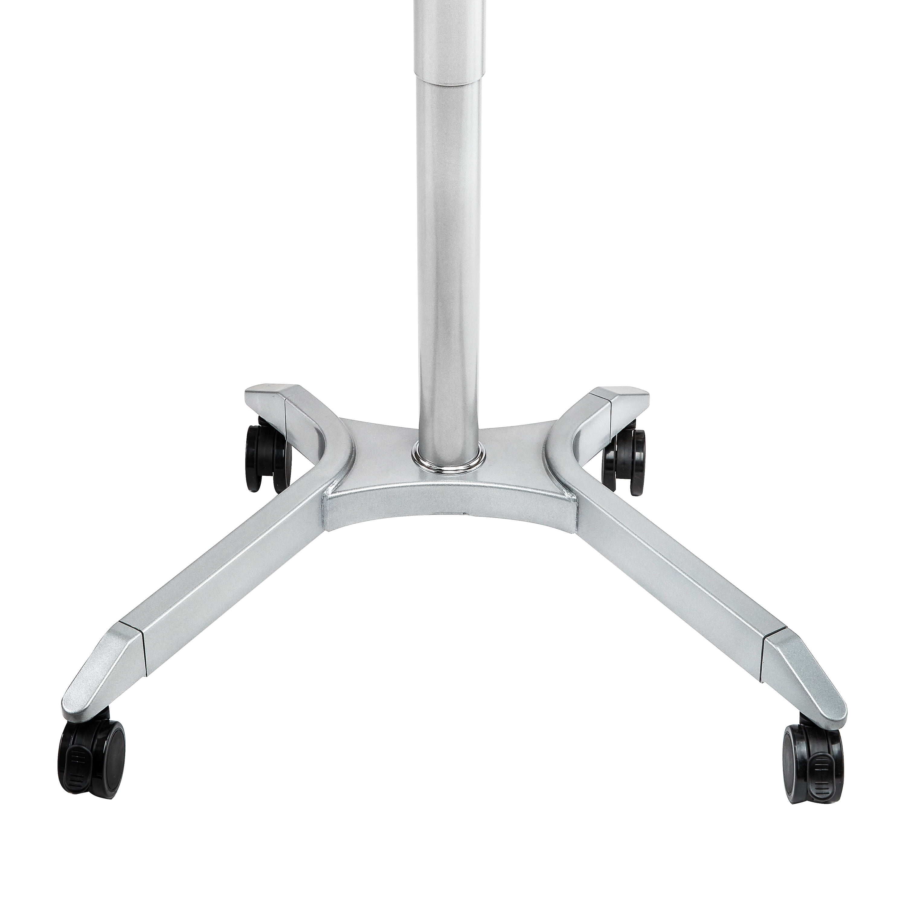 Seville Classics Air Lift Sit-Stand Rolling Height Adjustable Pneumatic Mobile Desk Cart with Wheels, White
