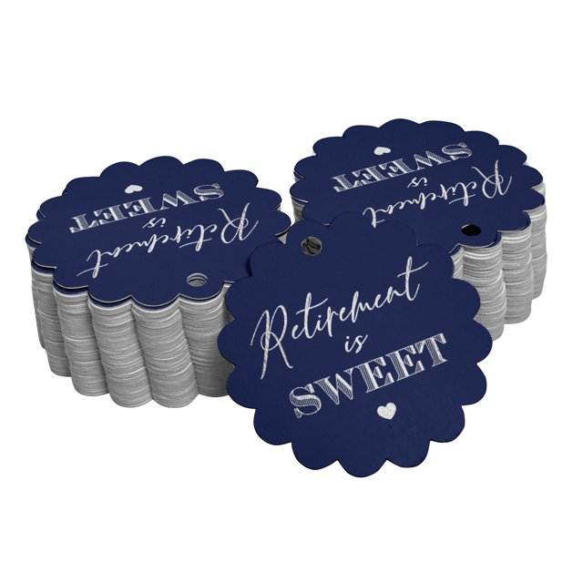 Inkdotpot Real Silver Foil Retirement Is Sweet Text Tags Favor Hang Paper Tags 100 Pieces